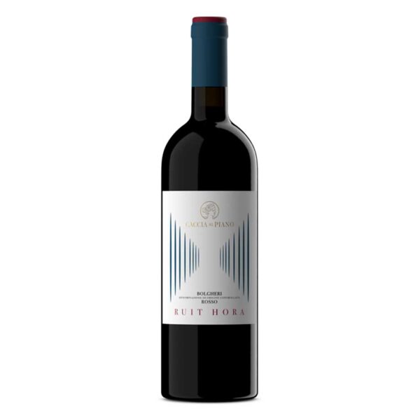 Caccia al Piano Ruit Hora Bolgheri Rosso – organic, vegan Merlot blend with black fruit, spice & smooth finish. Wholesale in Ireland by Eco Wine.
