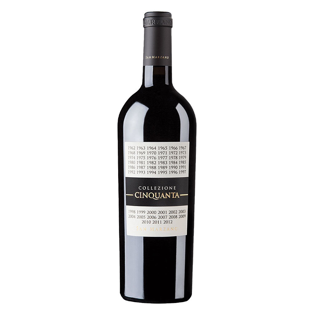 Collezione Cinquanta Rosso d’Italia – rich, smooth and full-bodied with plum, jam, vanilla and liquorice notes. Award-winning Italian red with a long, elegant finish.